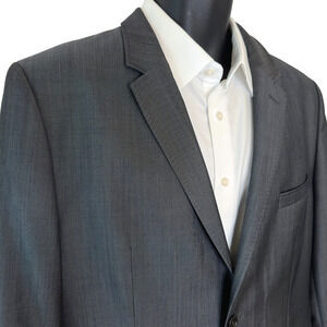 Ted Baker Blazer Mens 42R Gray Wool Mohair 2-Button Sport Coat Double Vent *Read